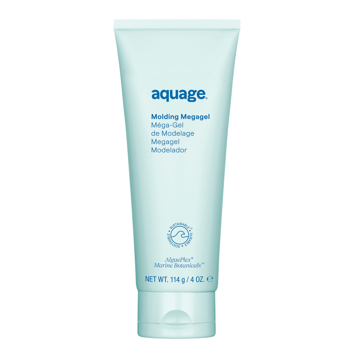 Aquage Molding Megagel wet-look hold for sculpted, glossy finishes.