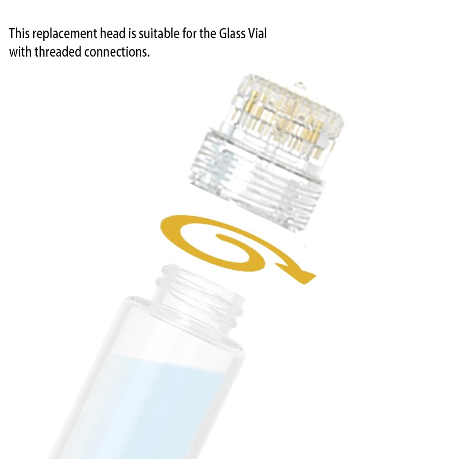 AQUAPEN Derma Stamp head featuring 24K gold needles for durable, precise application.
