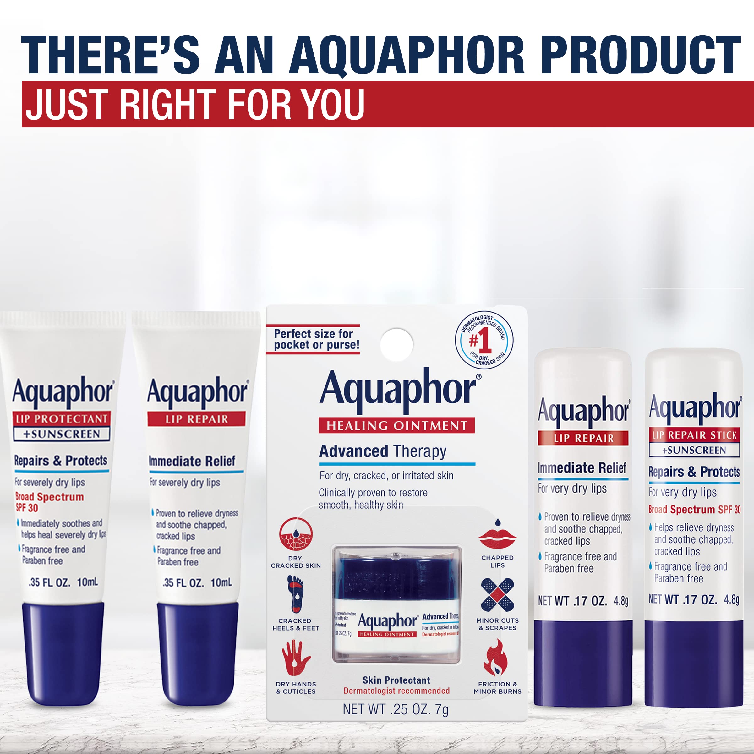 Aplicacion diaria de Aquaphor para labios hidratados durante el dia.