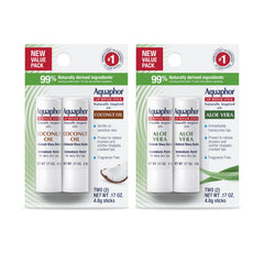 Aquaphor bálsamo labial reparador inspirado naturalmente con coco, hidrata en climas fríos.