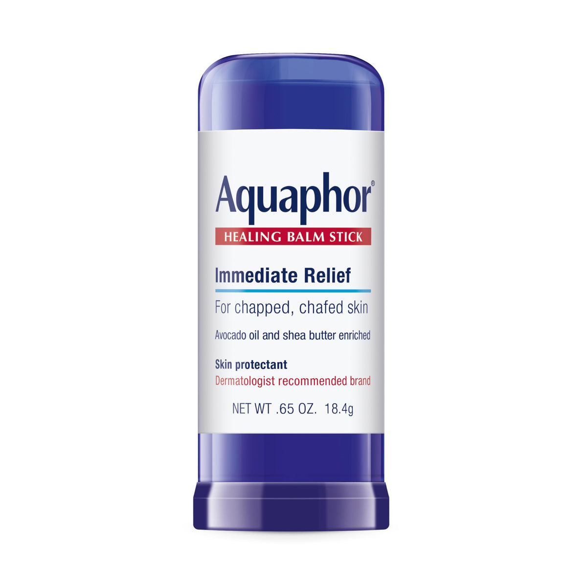 Aquaphor Healing Balm Stick, empaque práctico para cuidado diario de piel sensible.