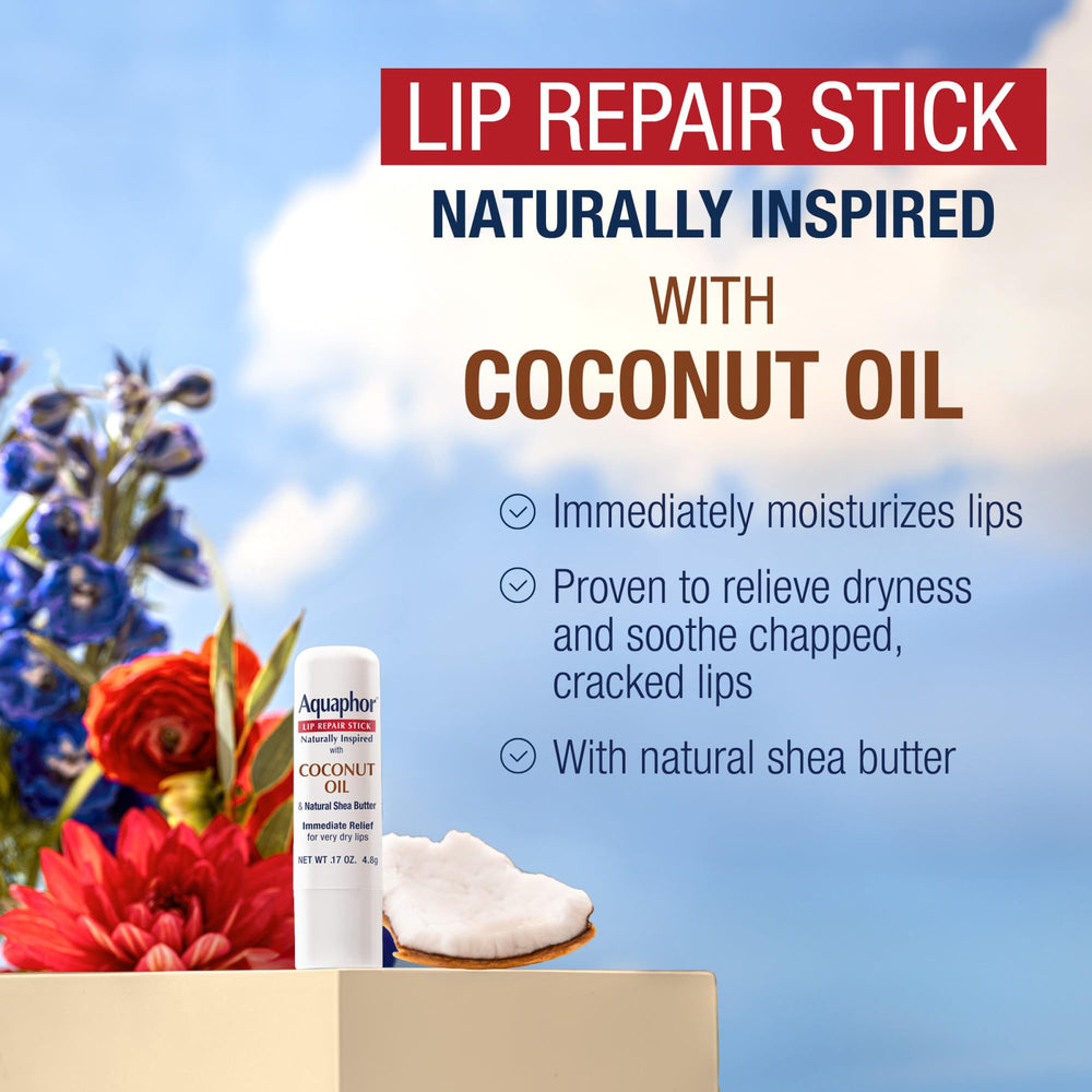 Close-up of Aquaphor Lip Repair Stick for targeted lip care.