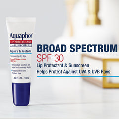 Aquaphor Lip Repair SPF 30 packaging for trusted lip care on the go.