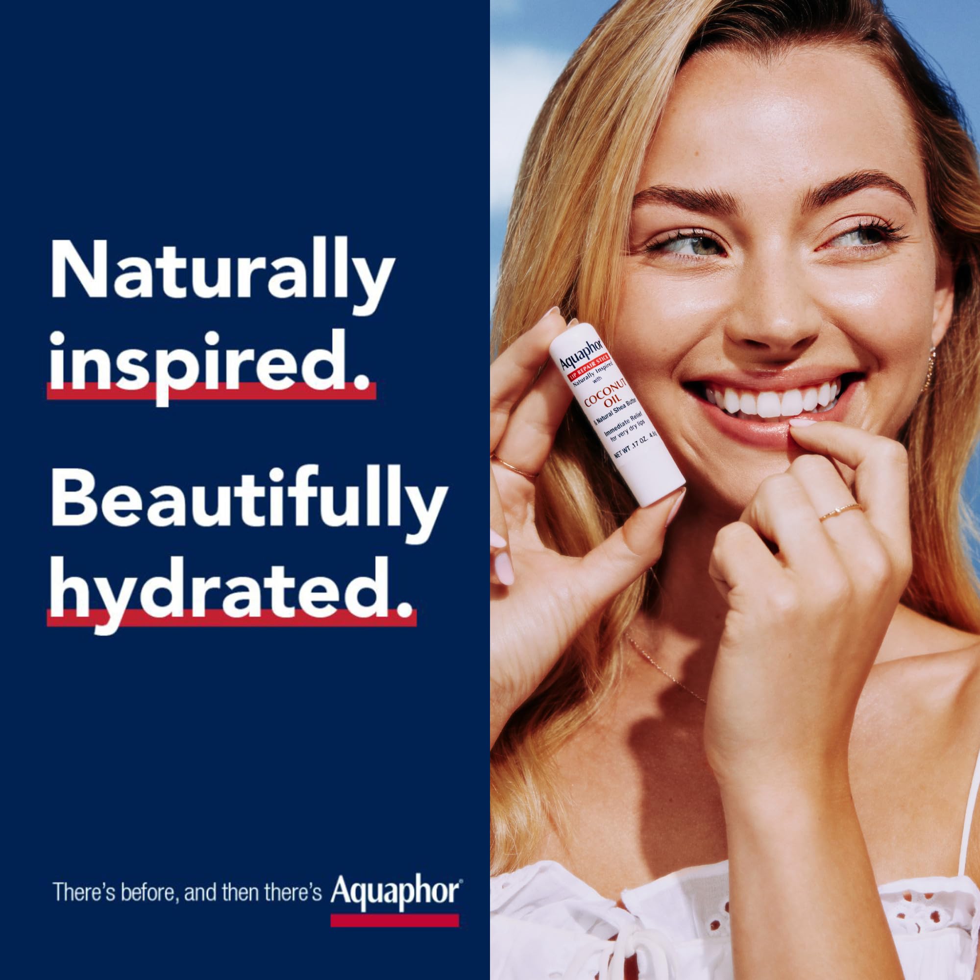 Dry lips treated with Aquaphor Lip Repair Stick relief.
