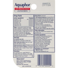 Aquaphor proteccion labios SPF30: protección solar para labios sensibles.