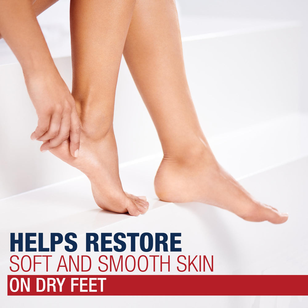 Feet wearing Aquaphor Repairing Foot Masks during a fragrance-free treatment.