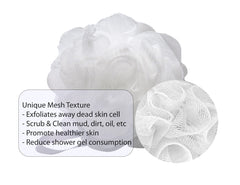 Aquasentials pouf de malla tamaño compacto para reducir residuos.