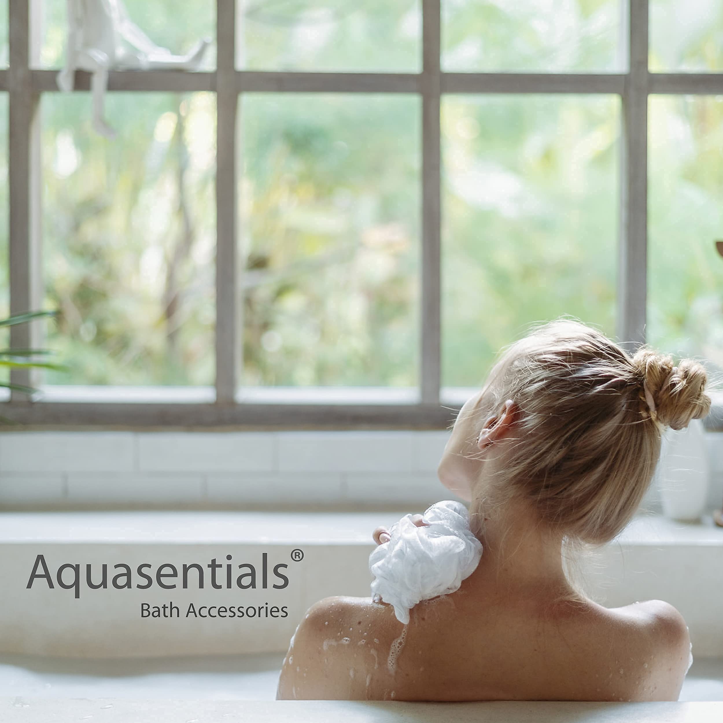 Aquasentials pouf de malla adecuado para toda la familia y uso diario.