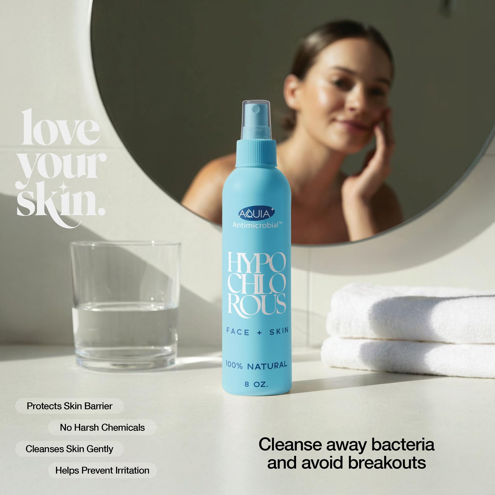 Skincare routine with Aquia spray as a refreshing step