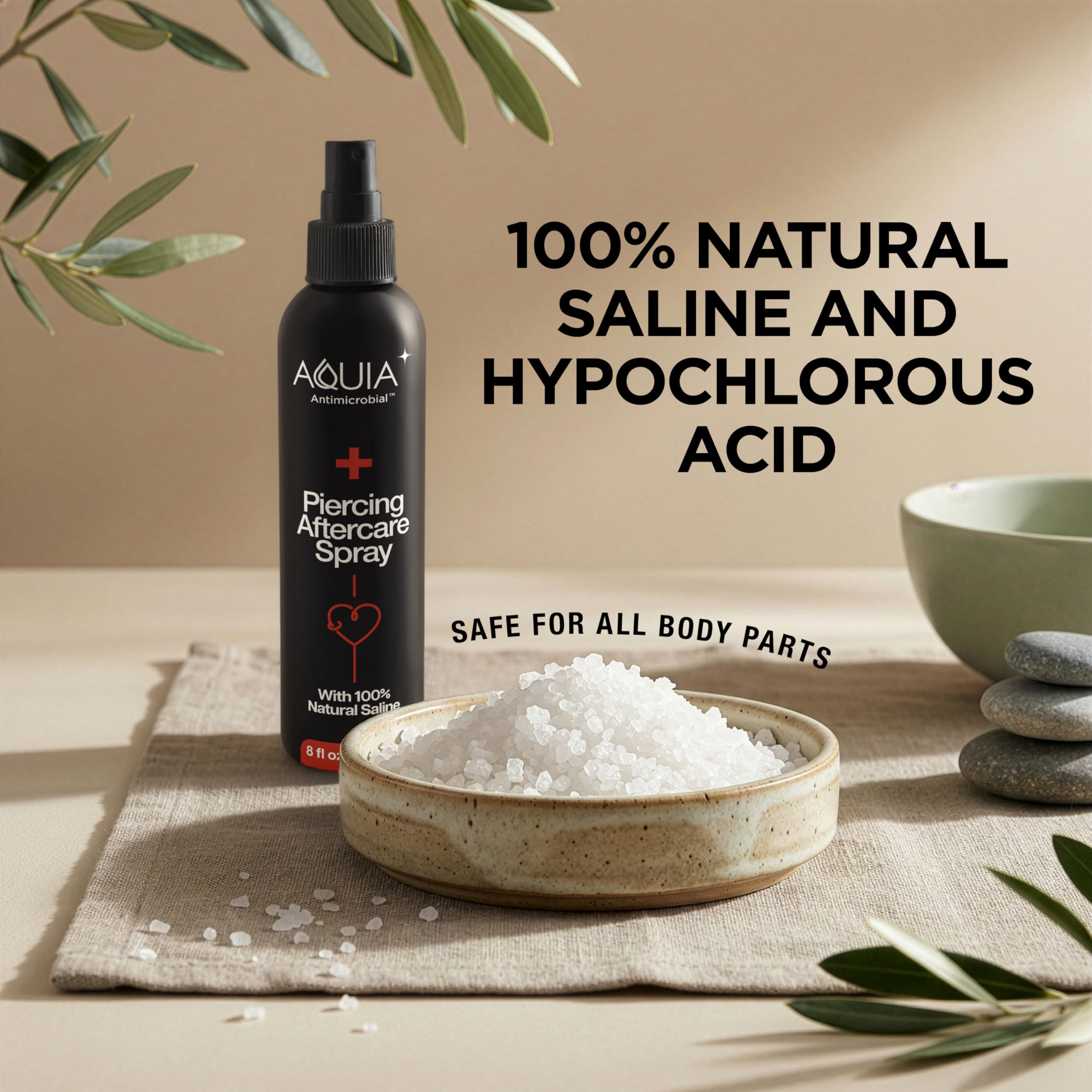 Aquia Spray de cuidado para uso diario para mantener perforaciones limpias.