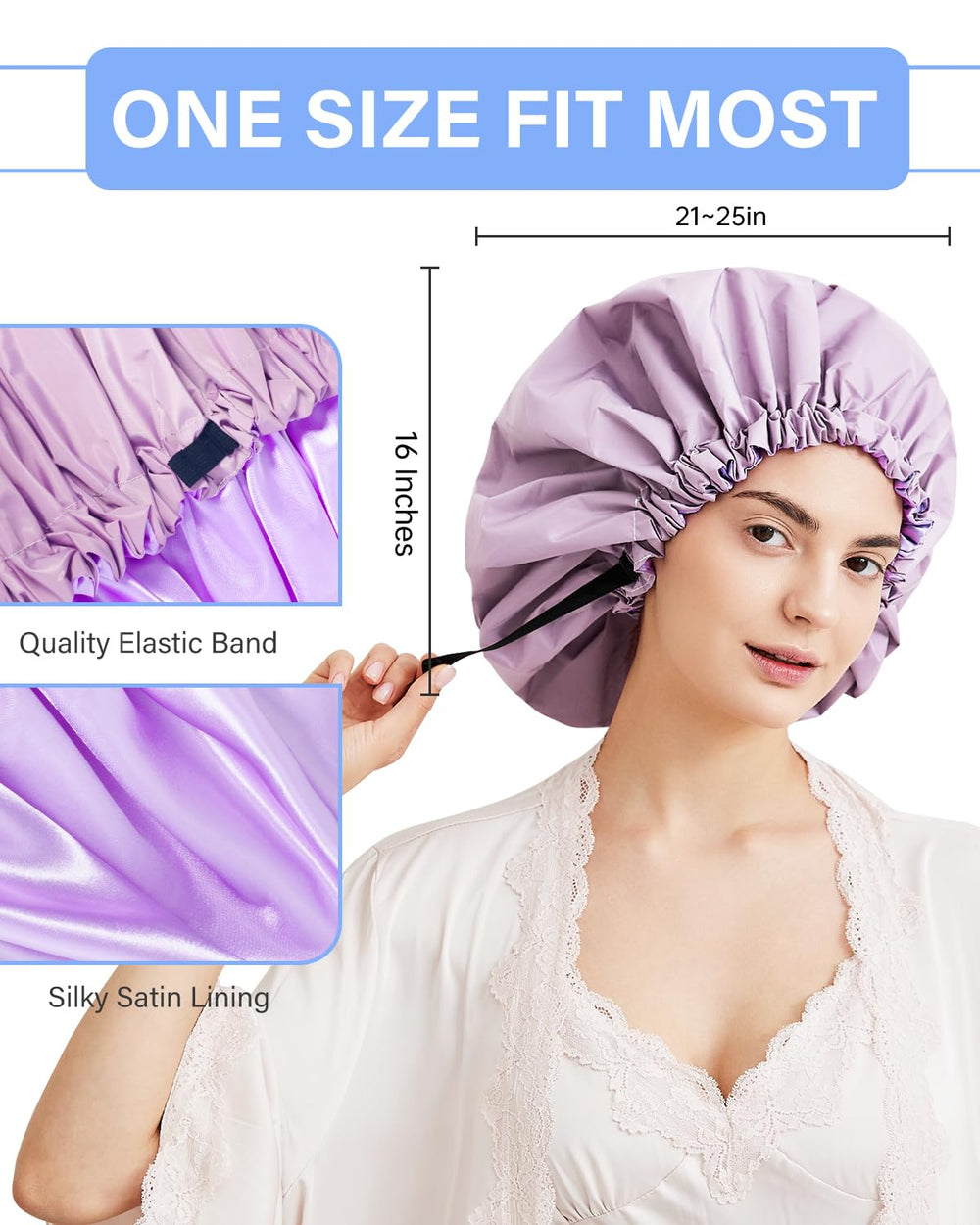 Gorro Aquior para cabello largo durante la ducha
