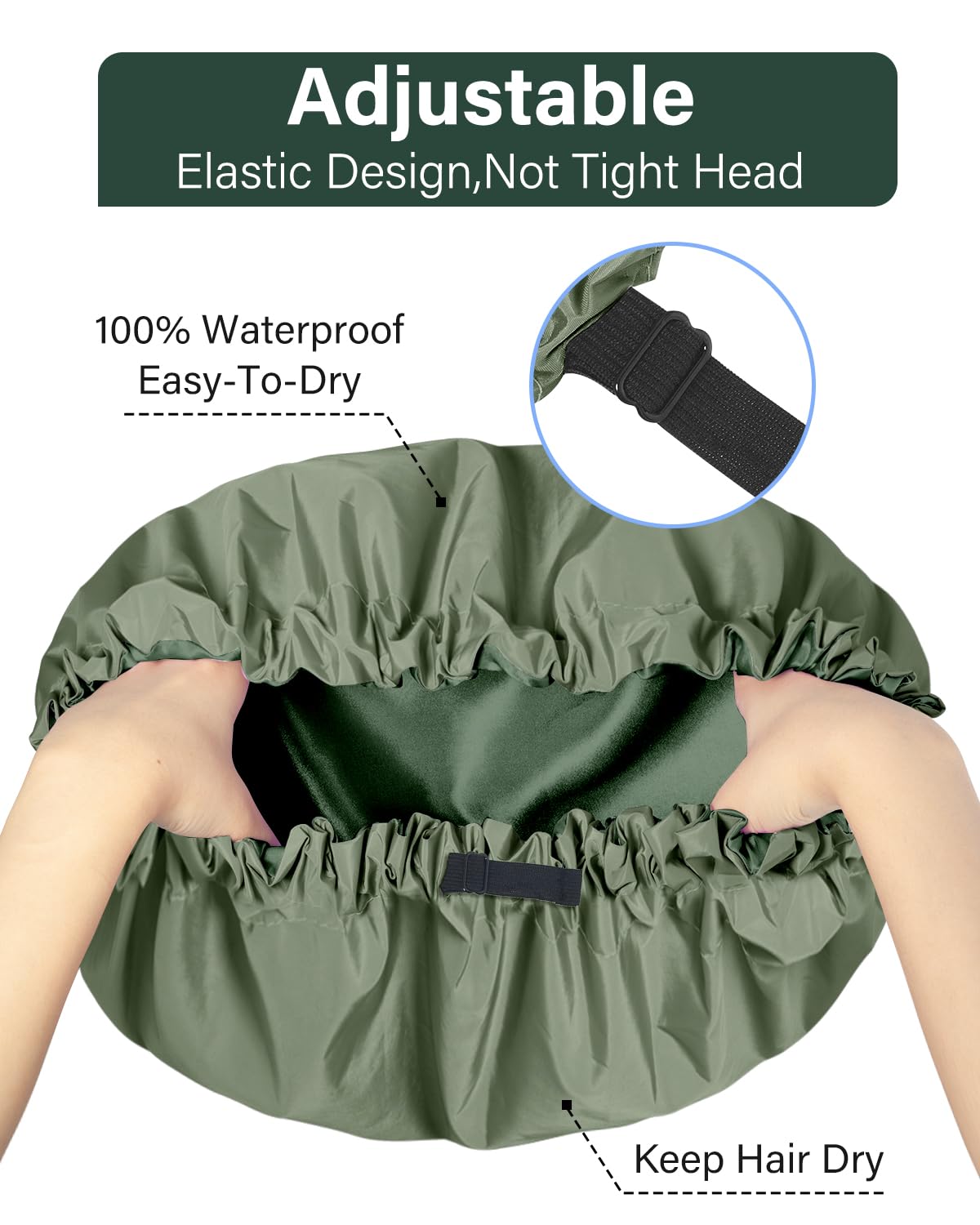 Aquior cap designed for braids and locs during washing or sleep.