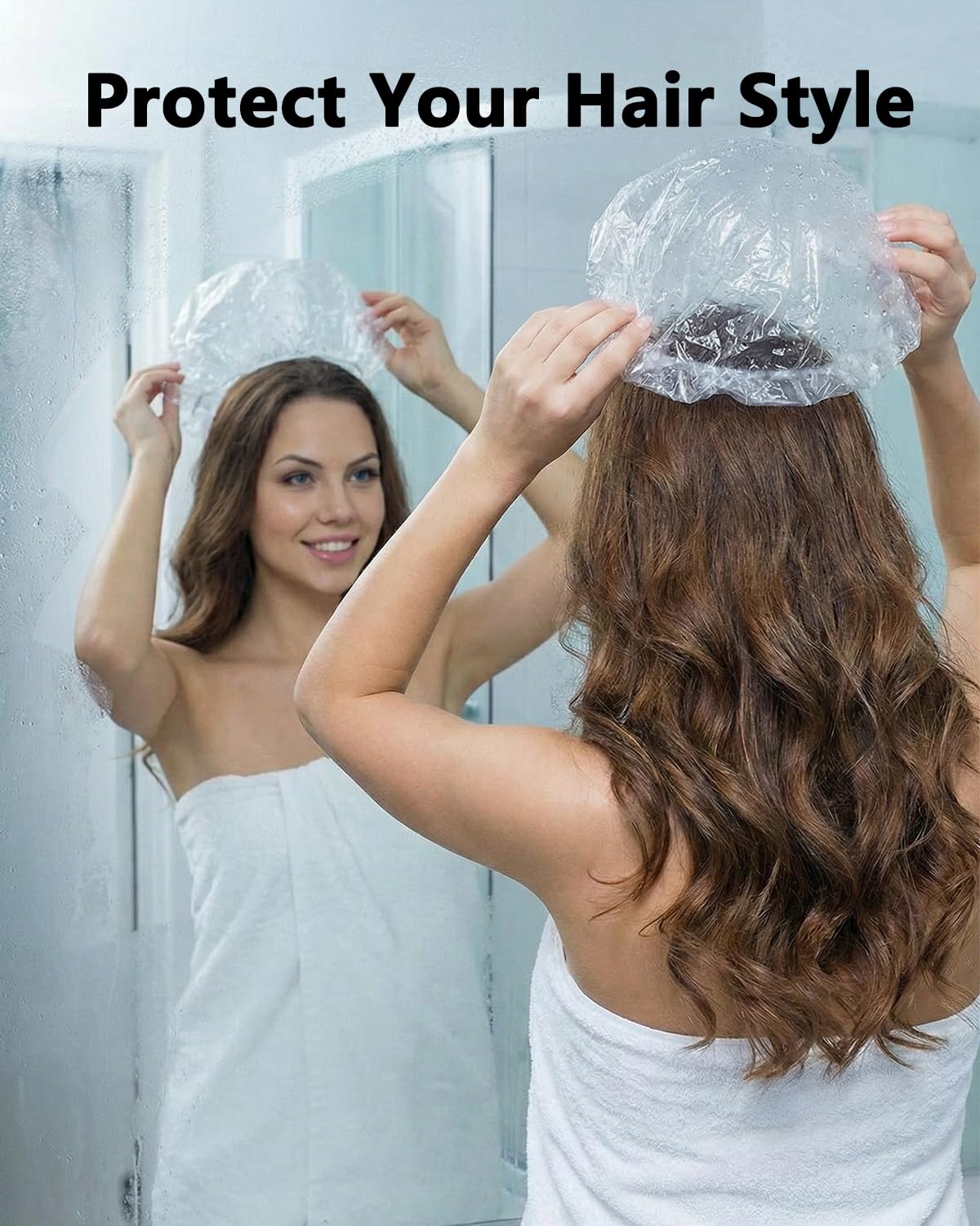 Aquior Shower Cap deep conditioning support by trapping heat.