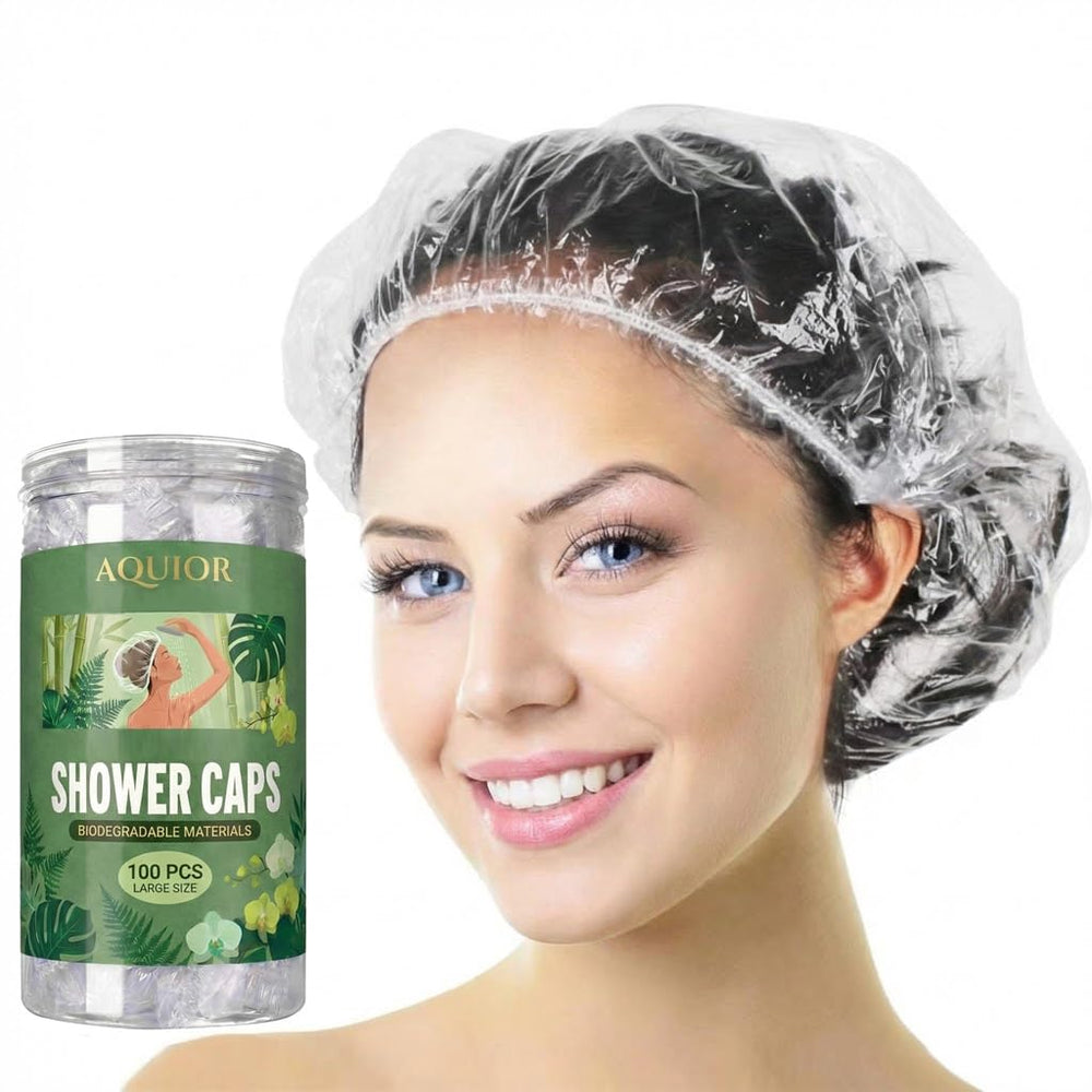 Aquior Shower Cap disposable 100pcs pack ready for travel and daily use.