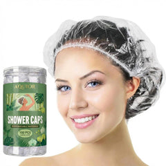 Aquior Shower Cap disposable 100pcs pack ready for travel and daily use.