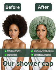 Aquior large-size cap fits long hair, braids, and locs securely.