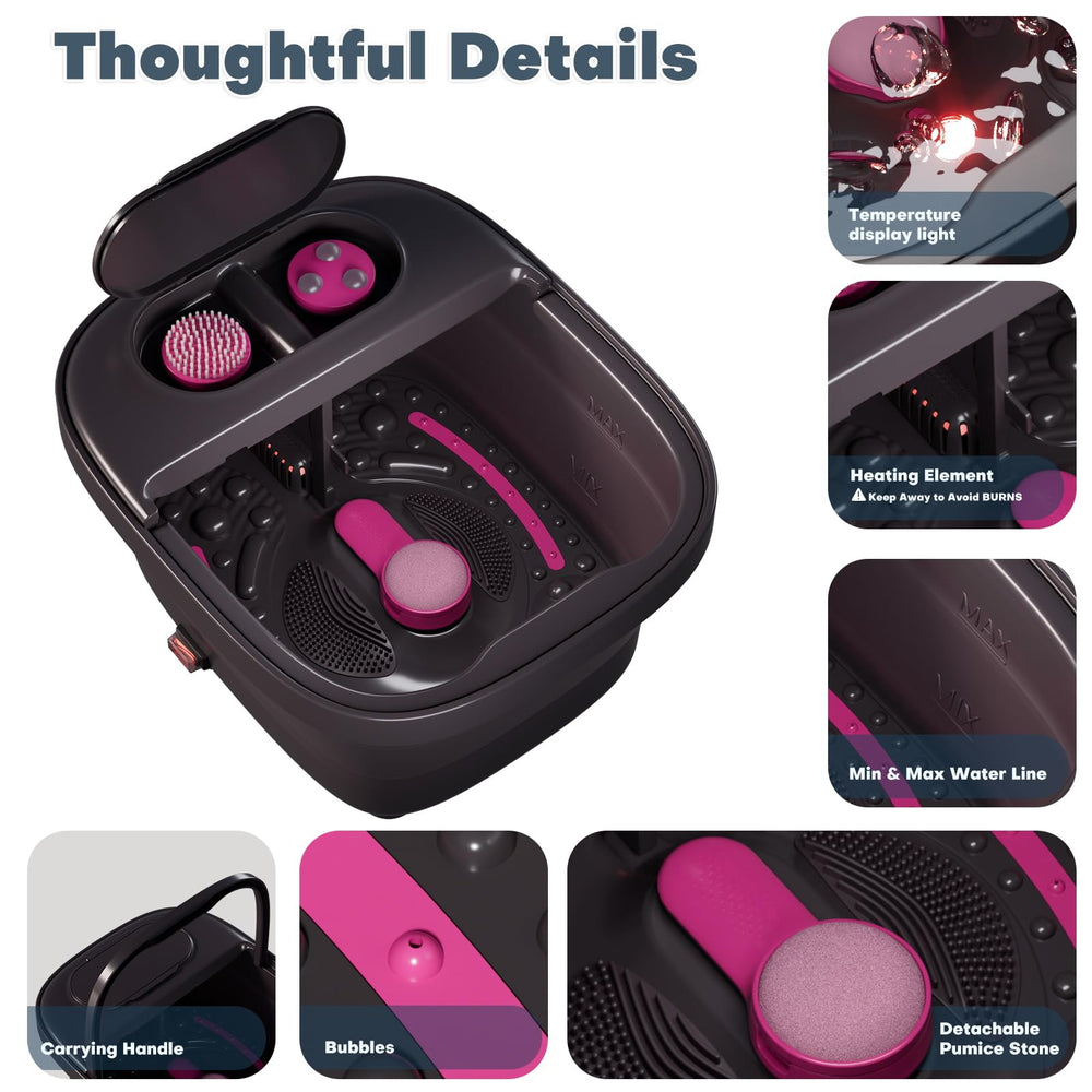 Aqvesane foot spa with a sturdy handle for easy transport and placement.