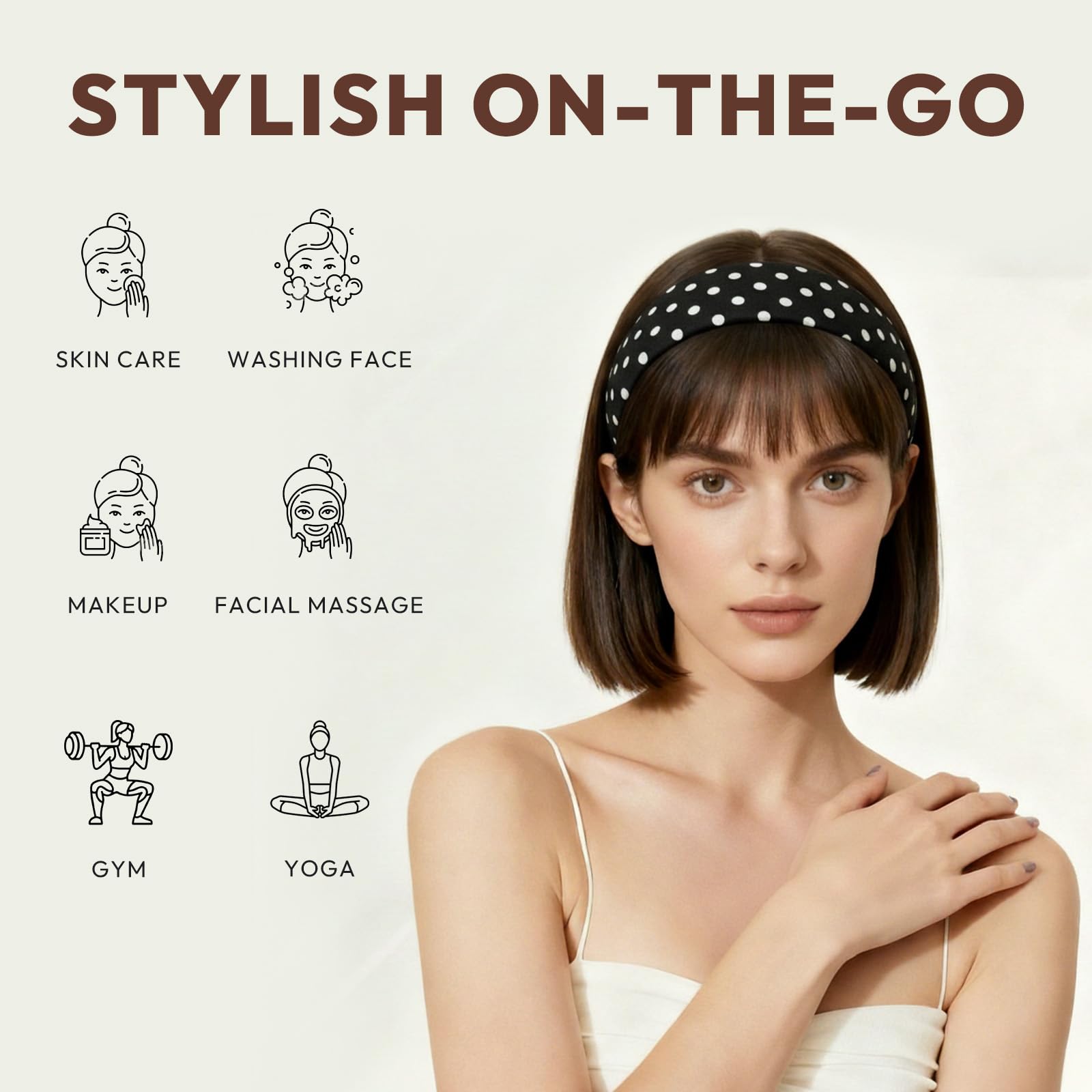Diademas Aranya con tachuelas, brillo discreto para looks nocturnos.