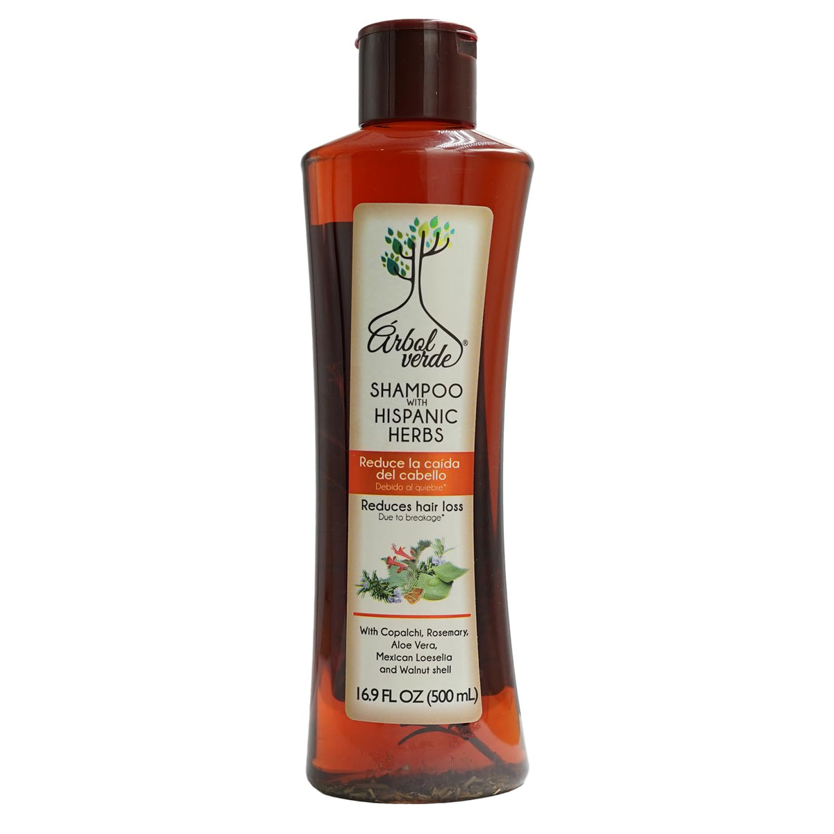 Arbol Verde Champú anti-caída, botella frontal, fortalece cabello y cuida el cuero cabelludo