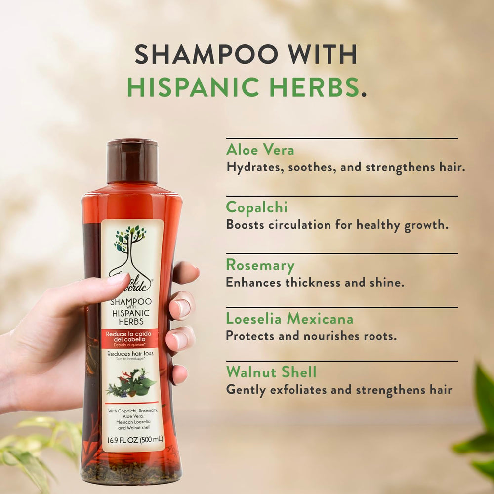 Arbol Verde Champú Natural, etiqueta detallada, comunica autenticidad y suavidad de la fórmula