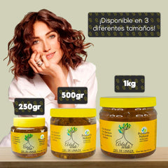 Empaque de Arbol Verde Gel de Linaza, fácil de usar y reciclable.