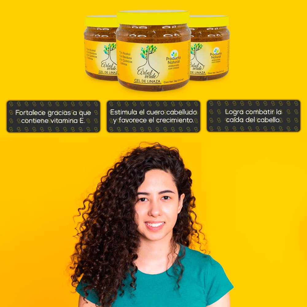 Textura del gel de linaza de Arbol Verde para fijación moderada y manejo cómodo.