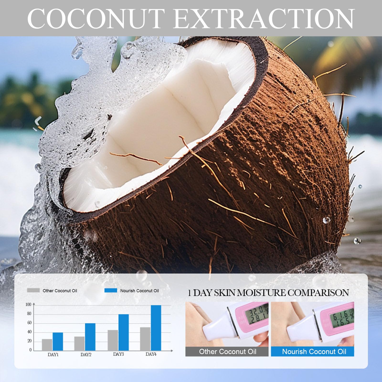 ARCHIDATE aceite de coco para cabello brillo y nutrición.