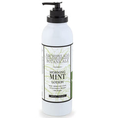 Archipelago Botanicals Morning Mint Lotion bottle with pump for quick, non-greasy hydration