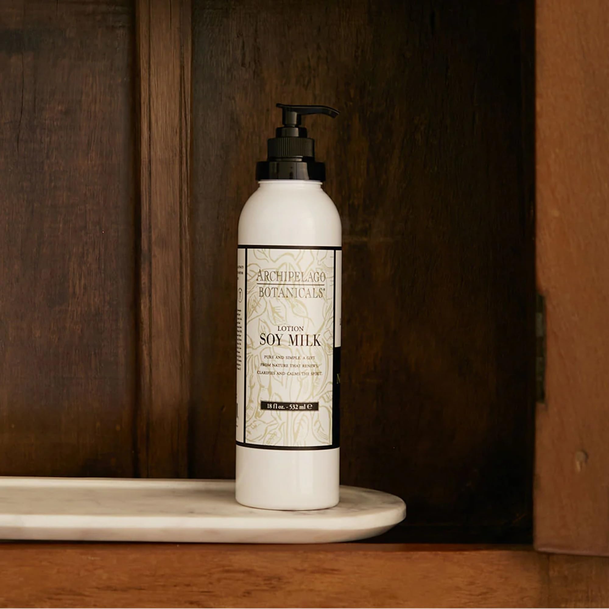 Archipelago Botanicals Soy Milk Lotion used in a daily skincare ritual