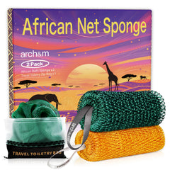 ARCH&amp;M esponja net africana autentica 53 pulgadas para espalda, exfoliación suave.