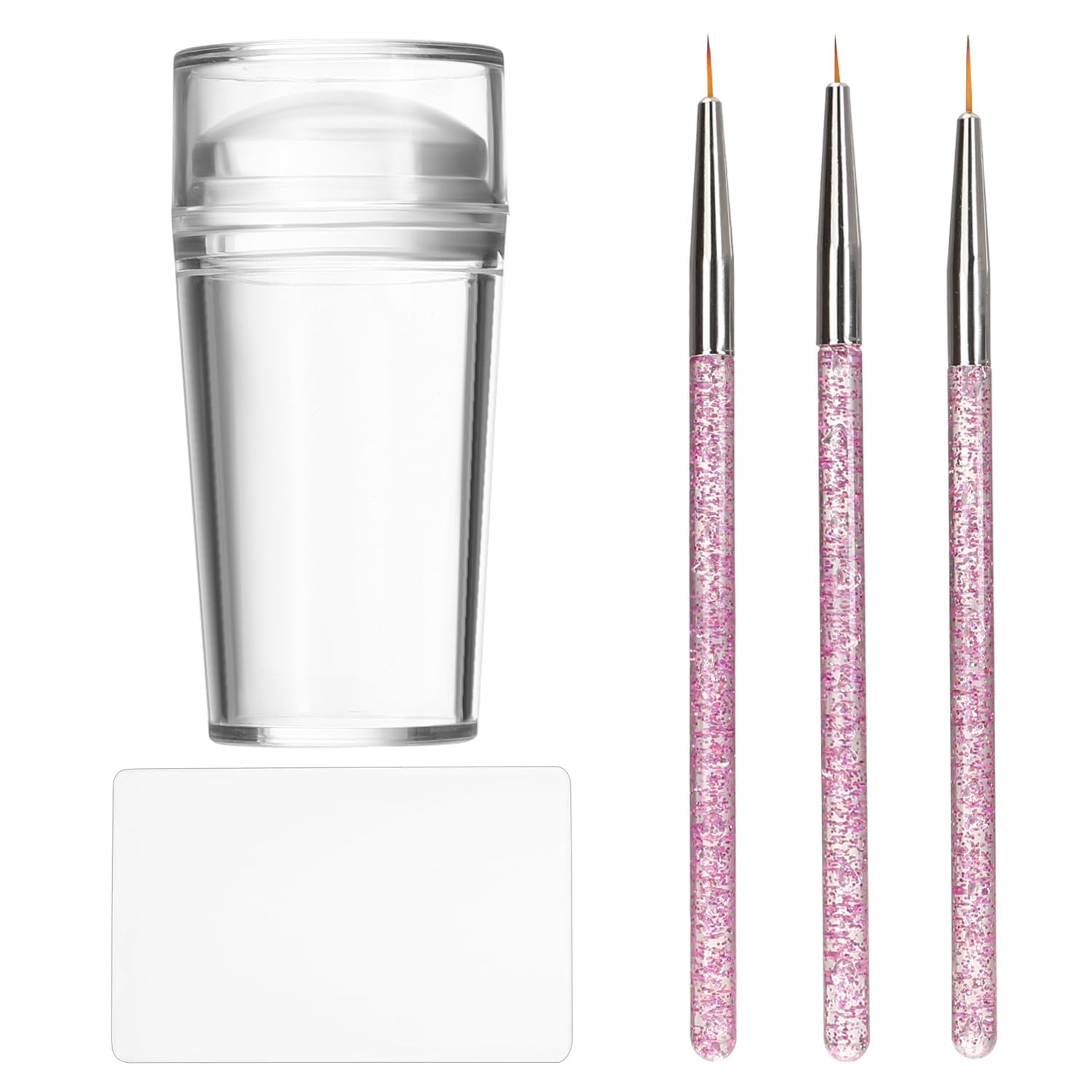 Arcjunys French tip stamp clear silicone tool showing precise pattern transfer.