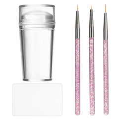 Arcjunys French tip stamp clear silicone tool showing precise pattern transfer.