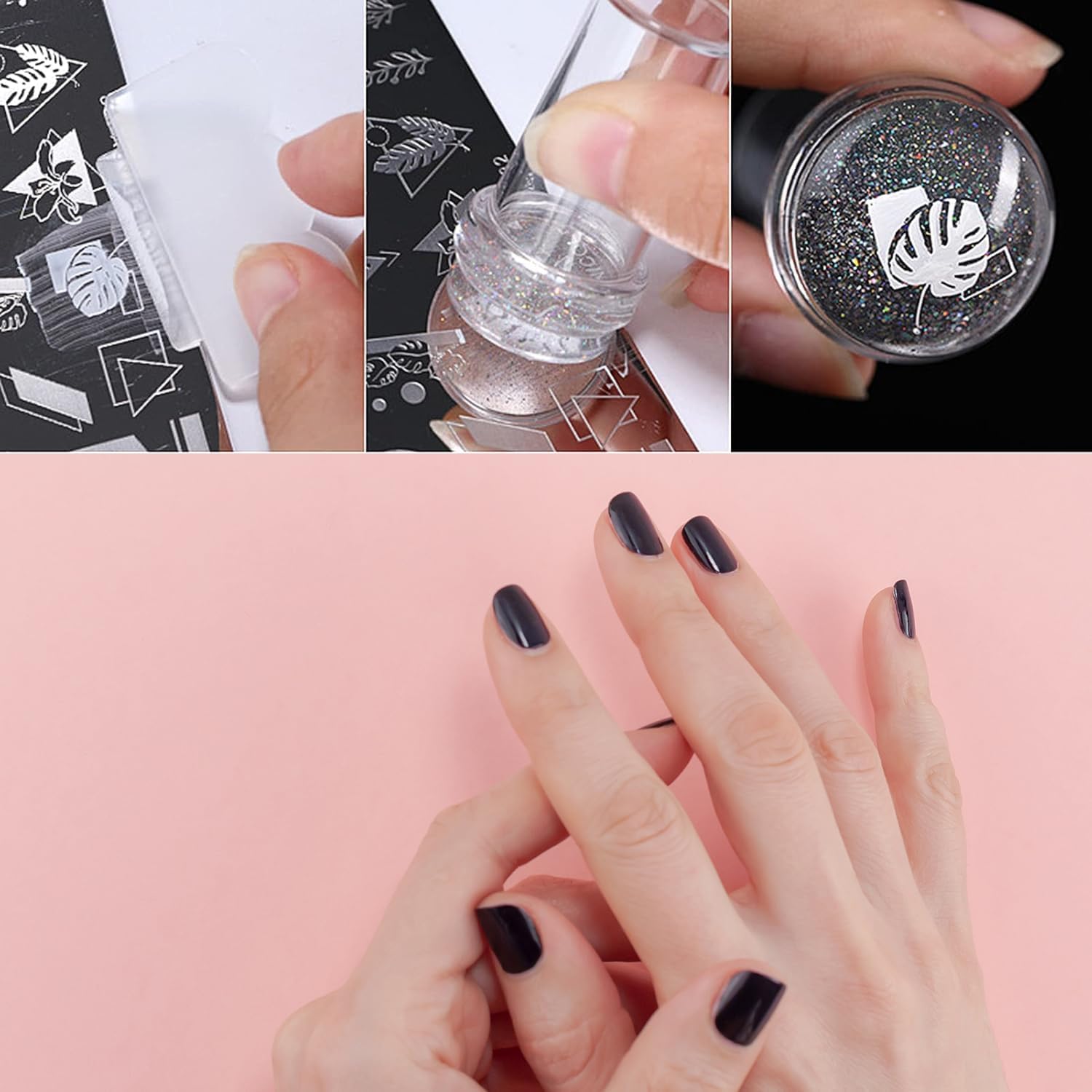 Arcjunys nail scraper for stamping removes excess polish from templates.