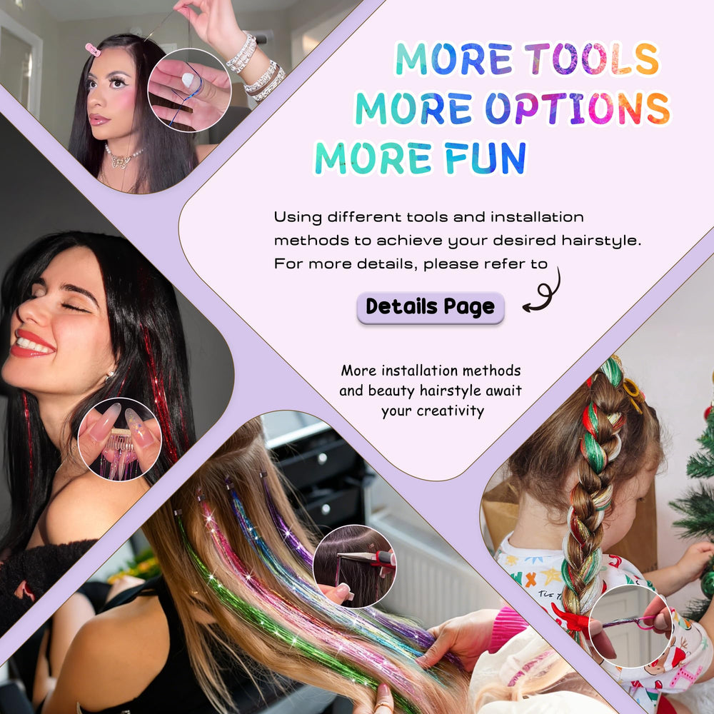Arcpor Hair Tinsel micro silicone rings pack enabling secure color-coordinated attachment