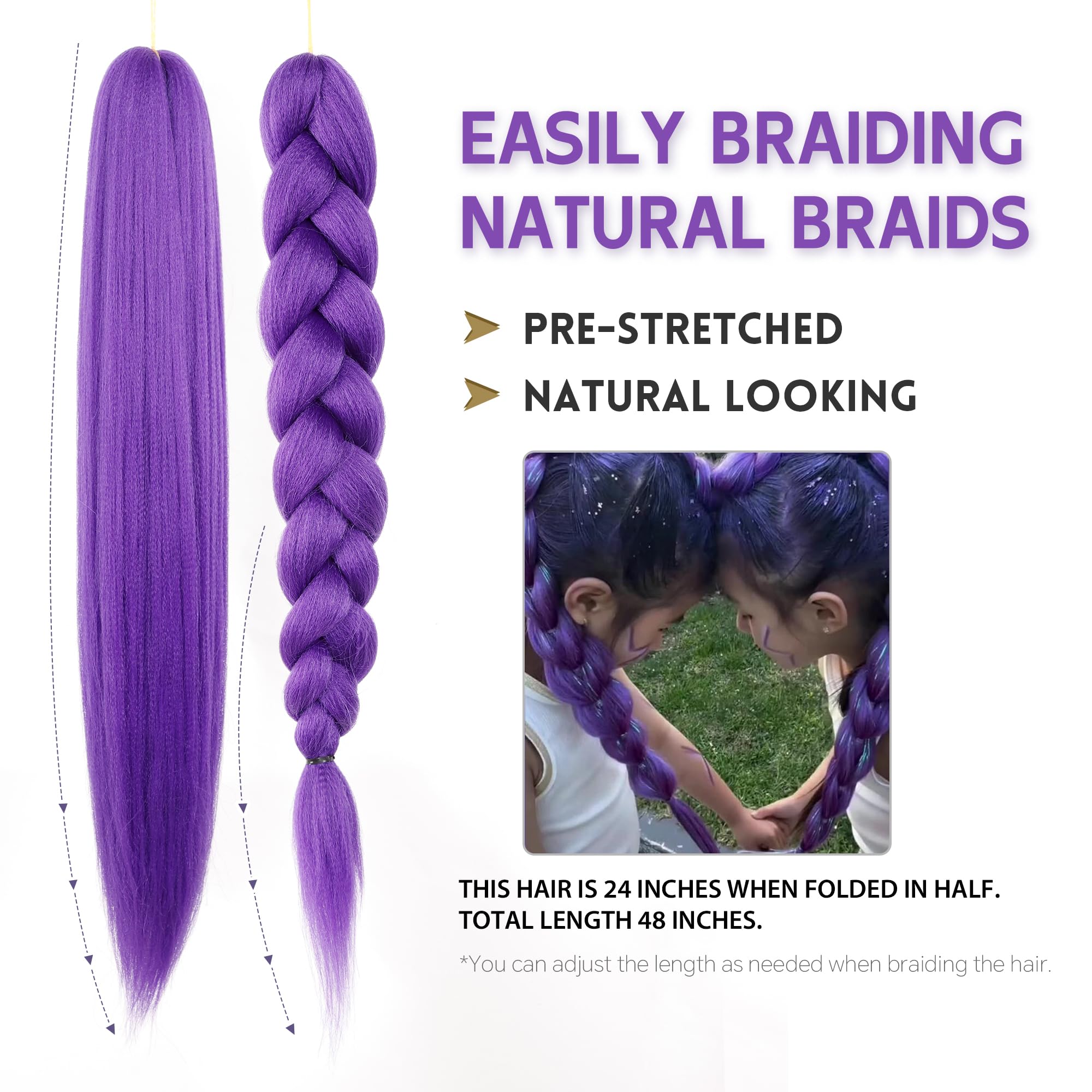 Arcpor purple braiding hair for stage performance adds dramatic color.