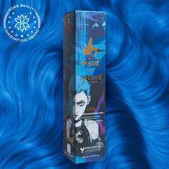 Arctic Fox Arcane blue dye application demonstrates easy DIY semi-permanent coloring.