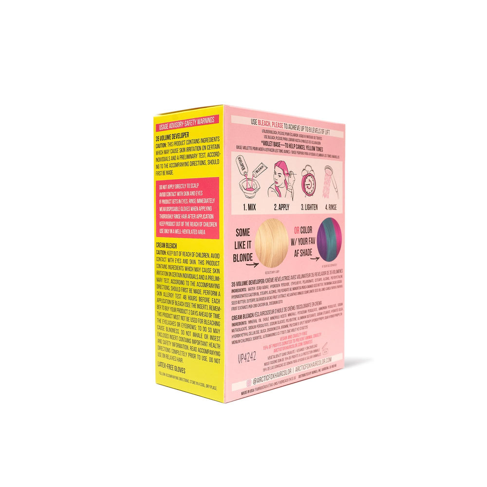 ARCTIC FOX Bleach Please 35 Vol developer enables rapid lift