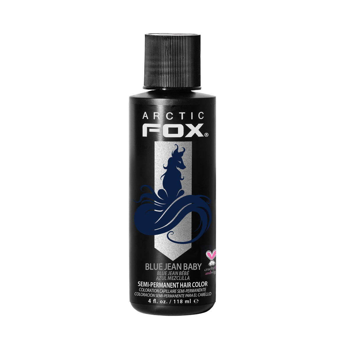 ARCTIC FOX Blue Jean Baby 4oz bottle for vibrant navy dye.