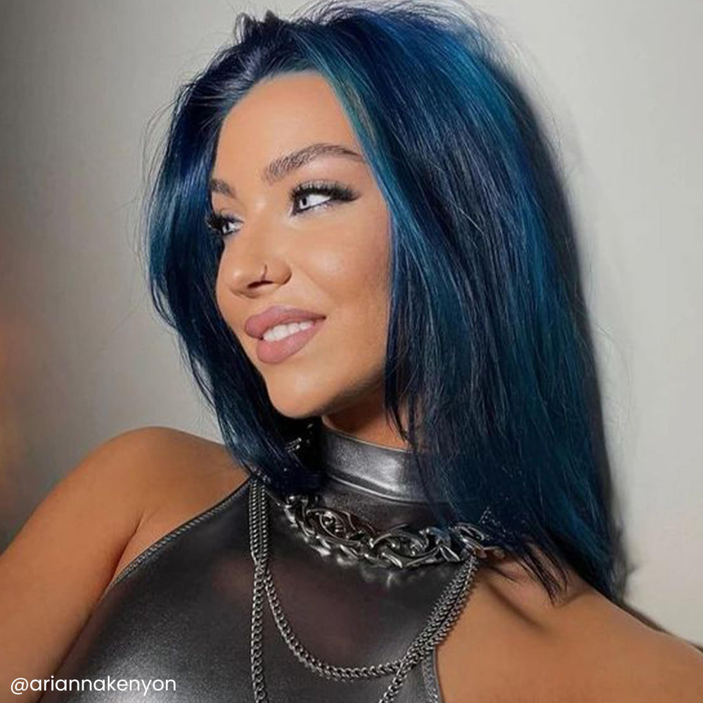ARCTIC FOX Blue Jean Baby on hair during application for even coverage.