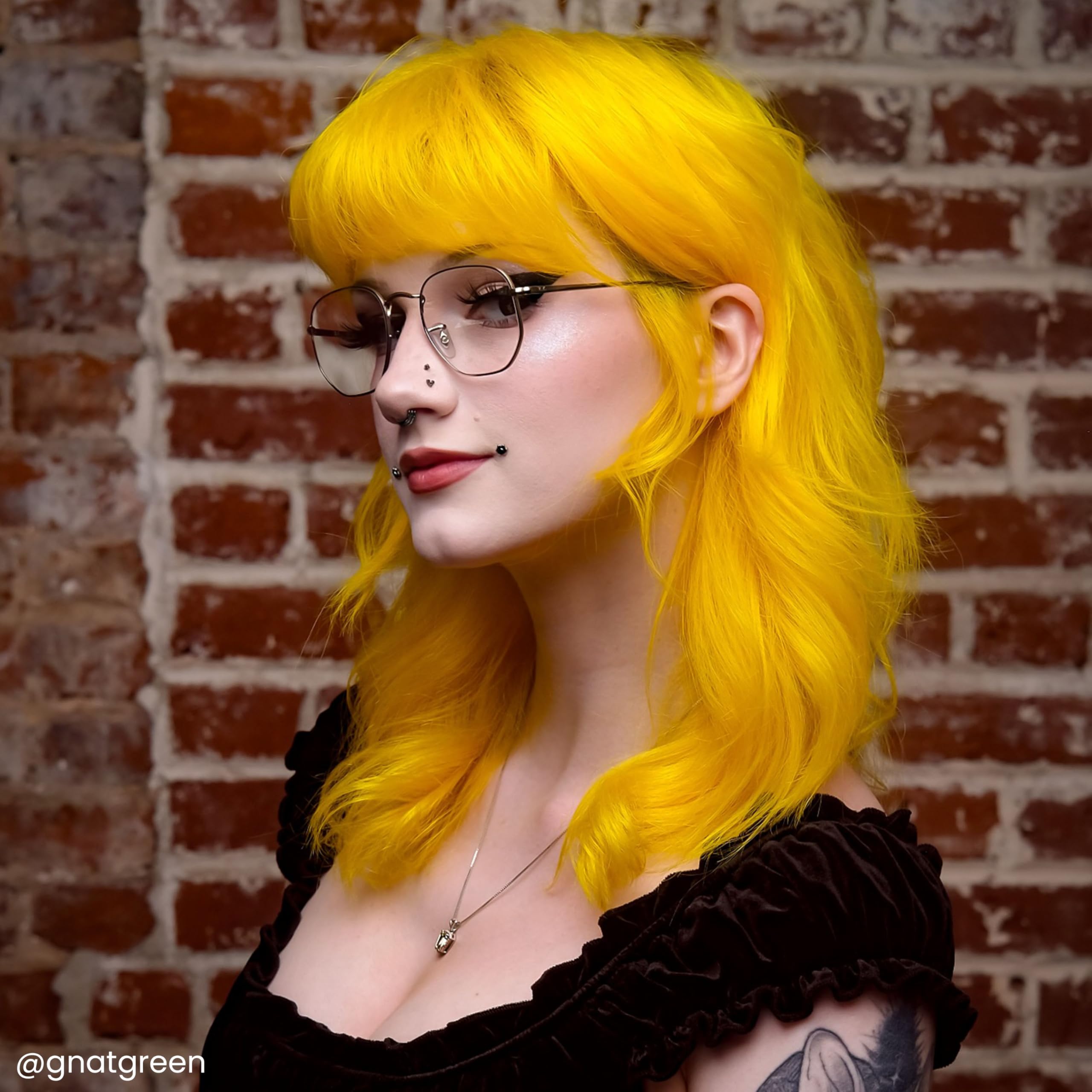ARCTIC FOX Cosmic Sunshine color swatch, displays sunny yellow shade for fashion looks