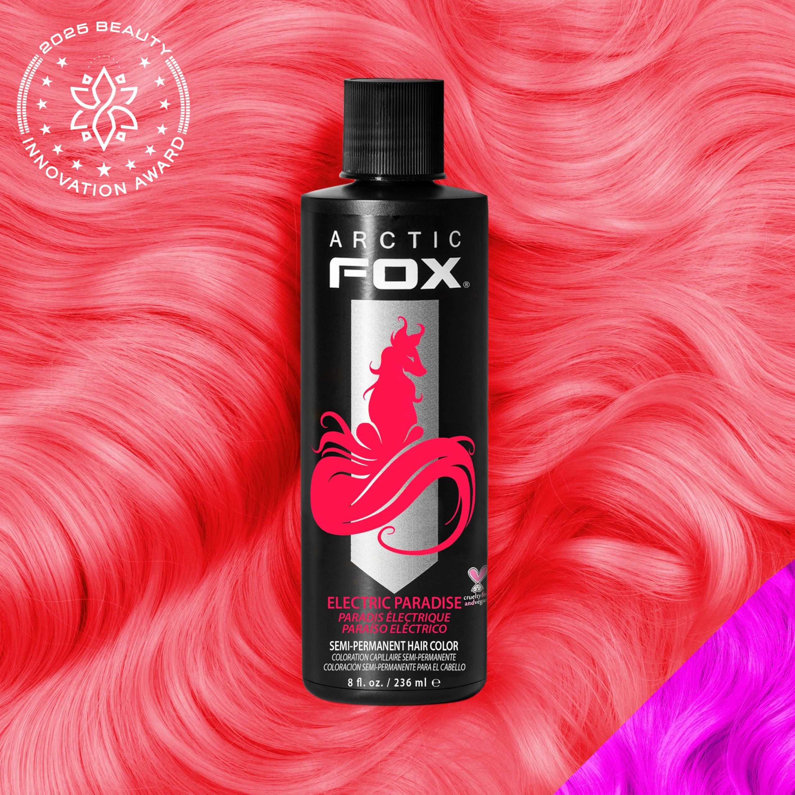 ARCTIC FOX Electric Paradise hair swatches show UV-reactive color for festival looks.