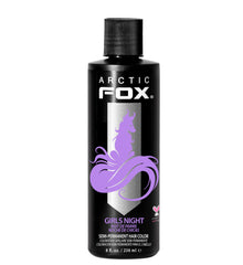 Arctic Fox Girls Night pastel lilac dye bottle showcases vibrant color option for platinum hair.