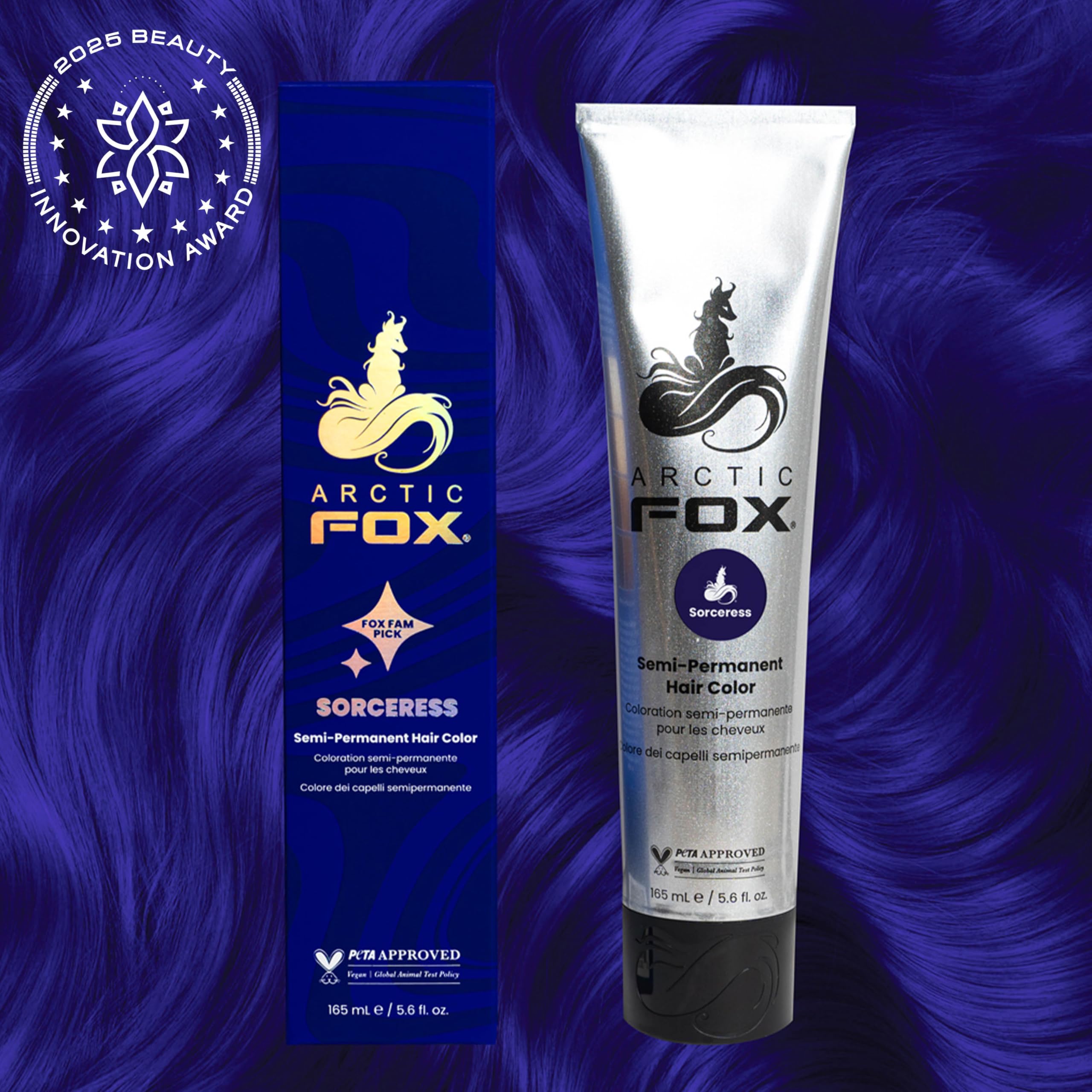 Arctic Fox Midnight Blue swatches displaying vibrant blue with purple undertones.