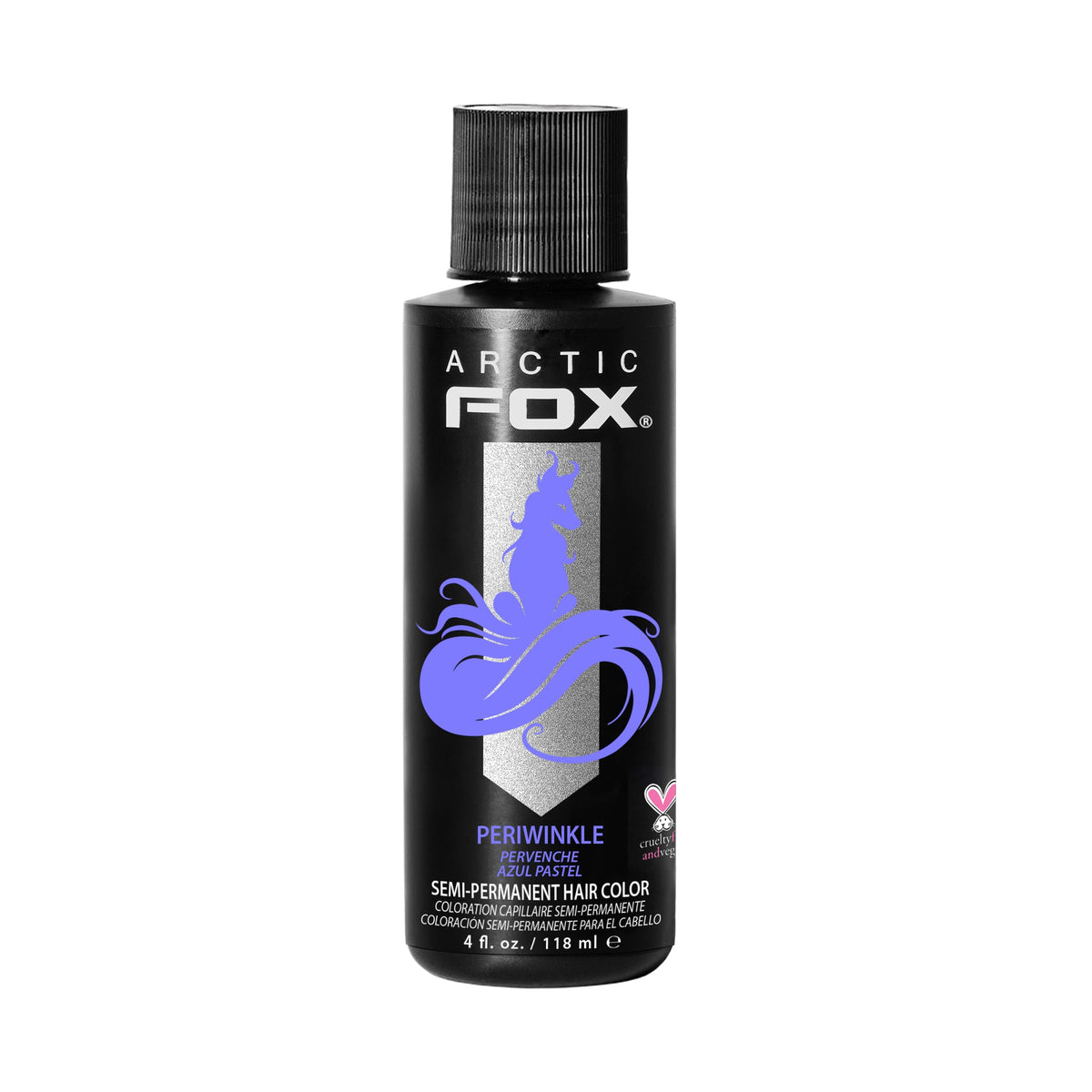 ARCTIC FOX Periwinkle dye bottle for vibrant pastel blue on platinum hair