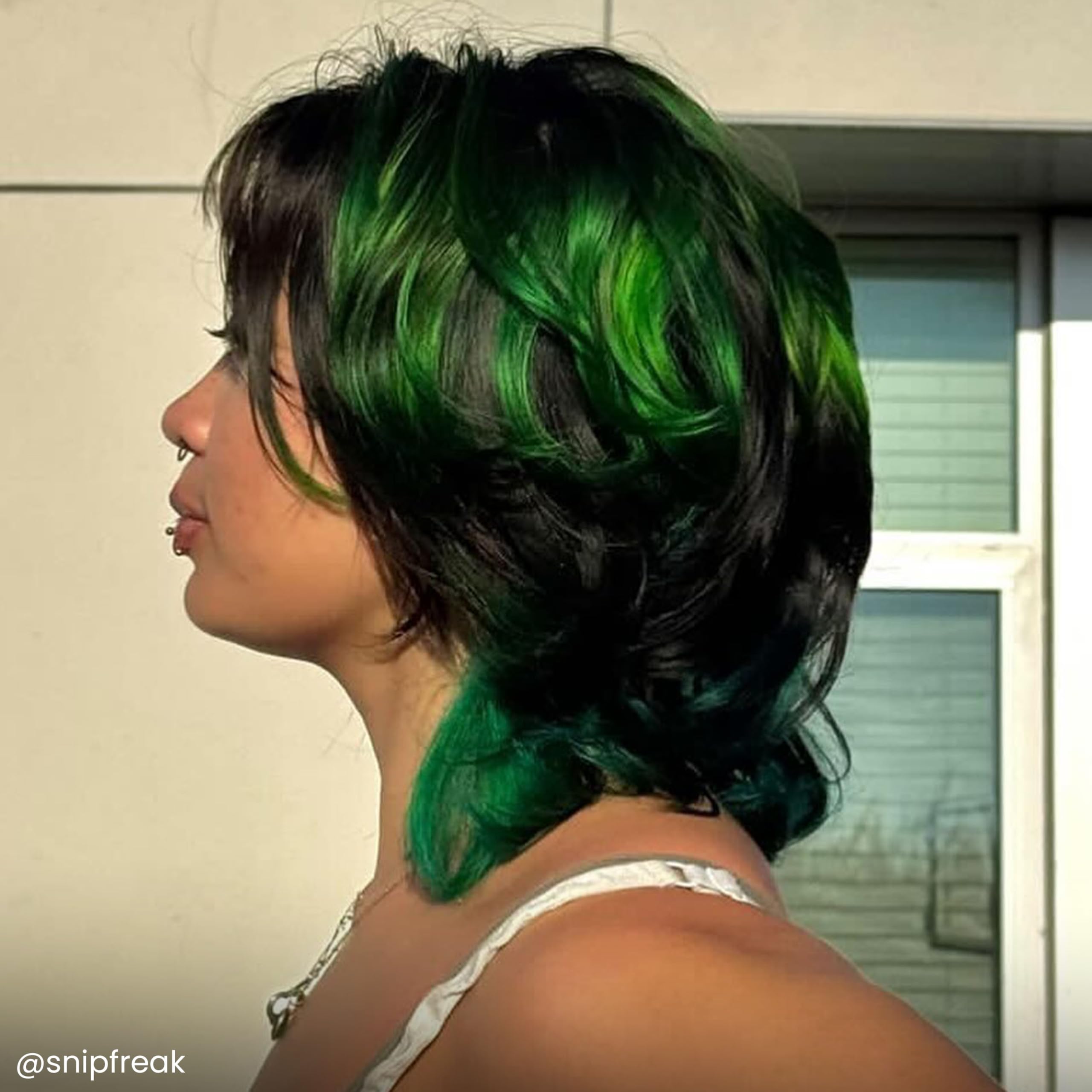 Arctic Fox Phantom Green conditioning dye keeps hair soft and vibrant.