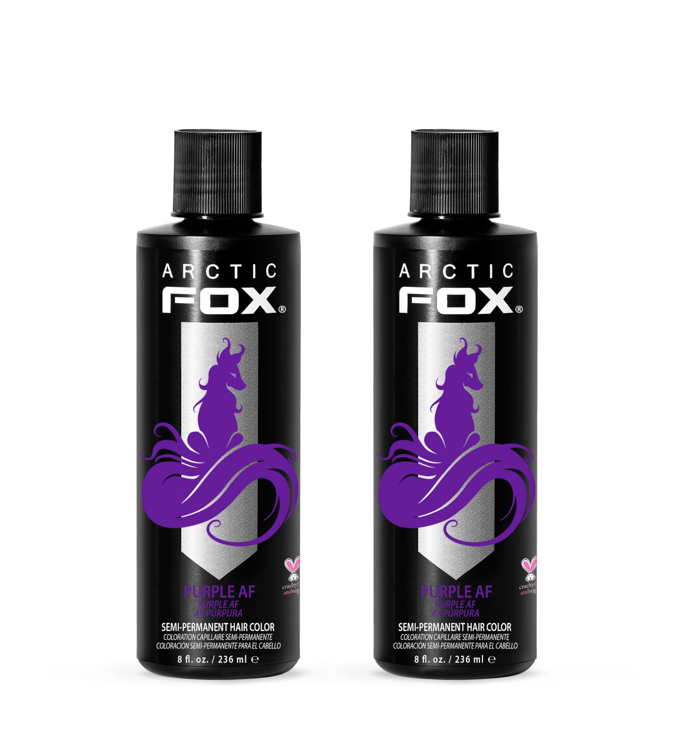 Arctic Fox Purple AF bottle pouring for vibrant color.