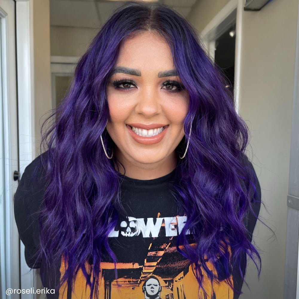 ARCTIC FOX Purple AF on hair shows long lasting, even color