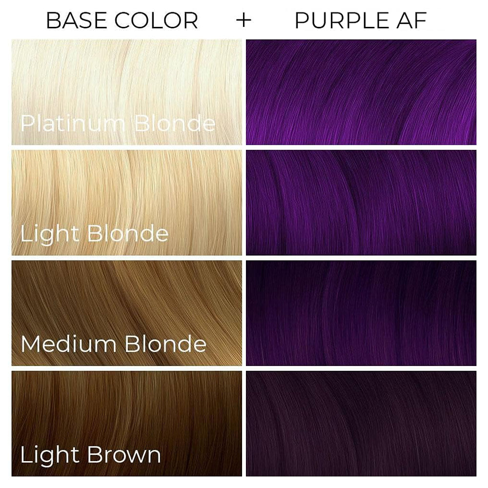 Arctic Fox Purple AF packaging highlights vegan formula.