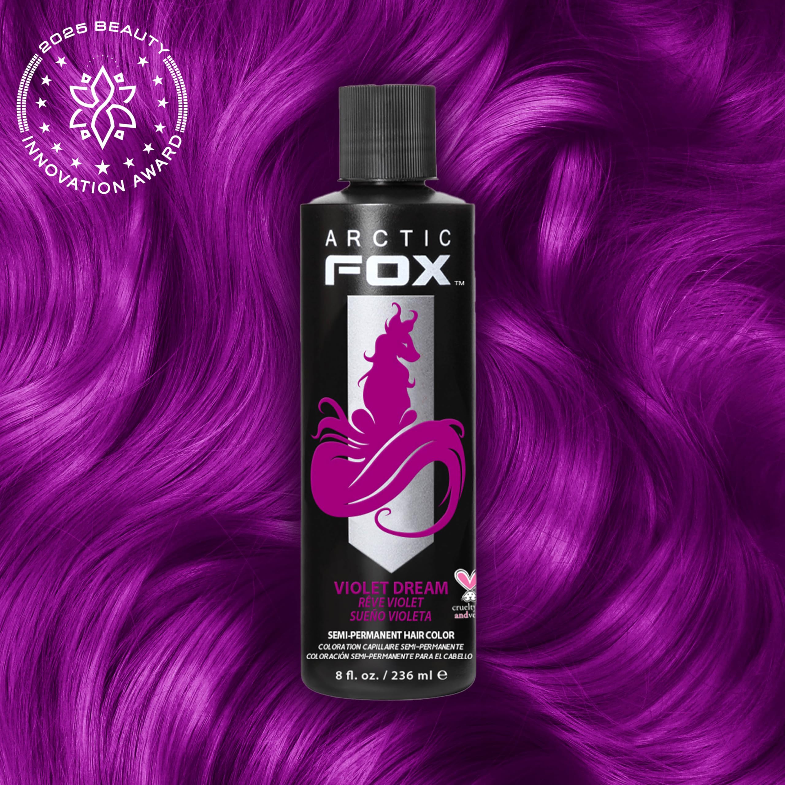 ARCTIC FOX Violet Dream swirl demonstrating customizable mixing for pastel or rich hues.