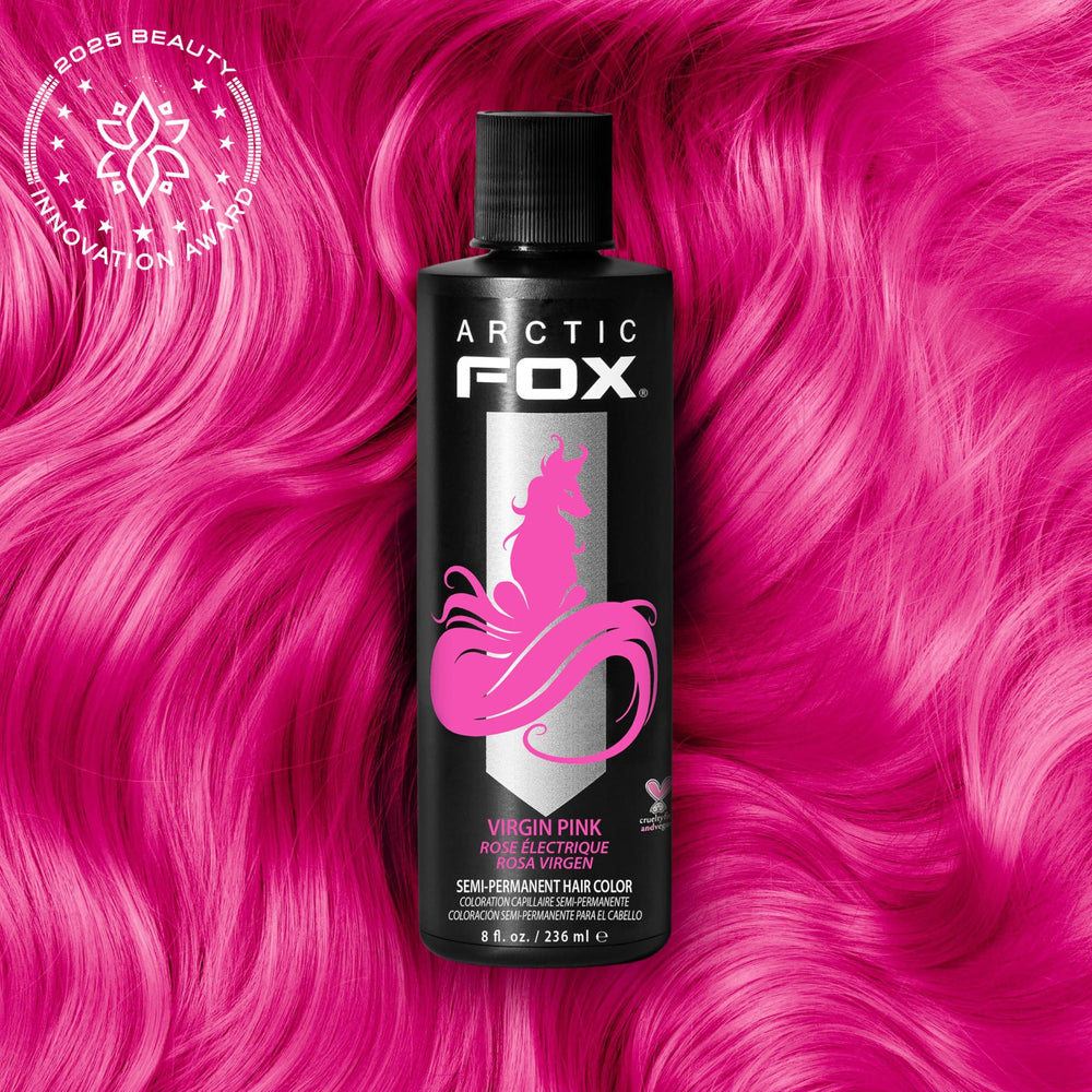 ARCTIC FOX Virgin Pink color swatches display vivid magenta tones.